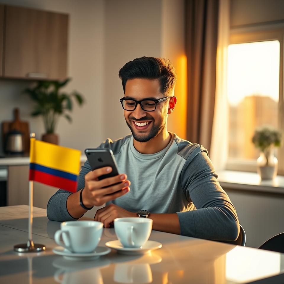 Persona revisando su transferencia exitosa en el telefono